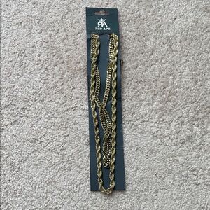 NWT Red Ape Gold Chain Necklace Set (2 Necklaces)